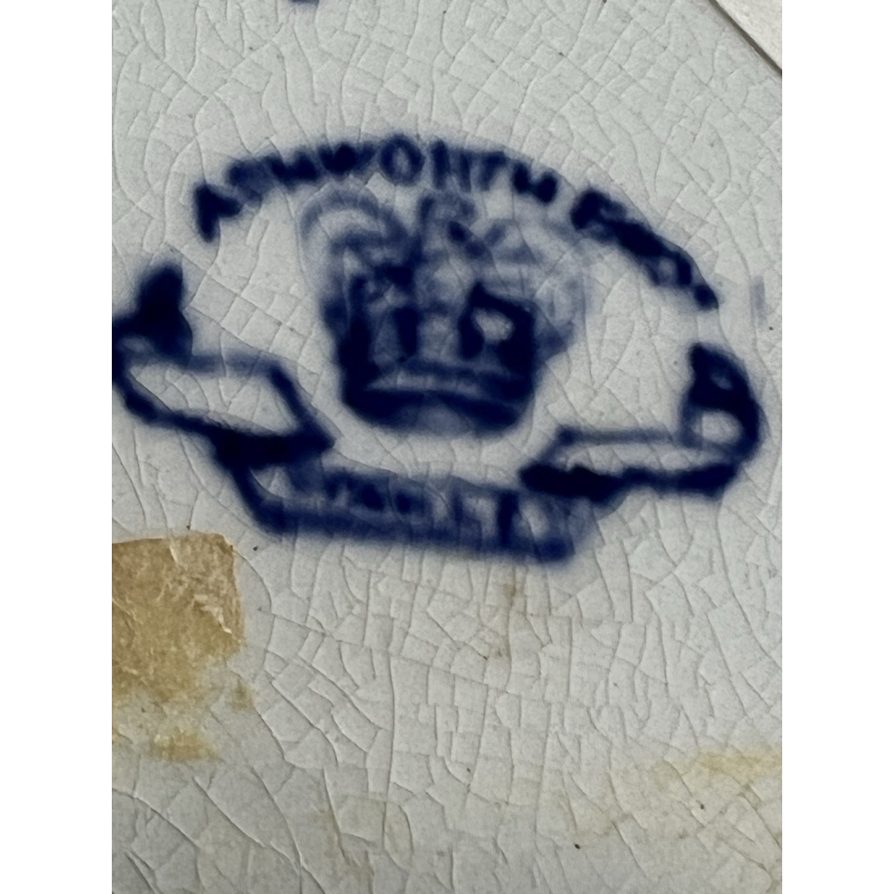 Antique 1820 Ashworth Canton Blue Transferware Handled Dish 10.5” x 9” - Picture 7 of 13